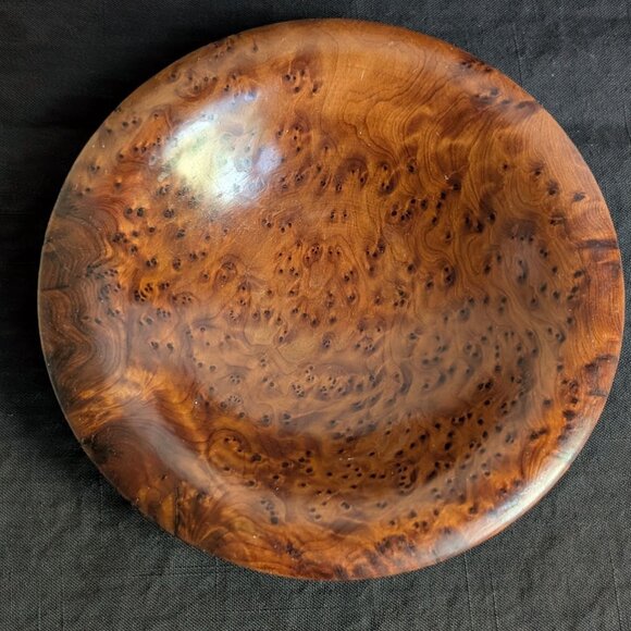 Handcarved Wood Burl Bowl Thuya Round Wooden Bowl 7.7